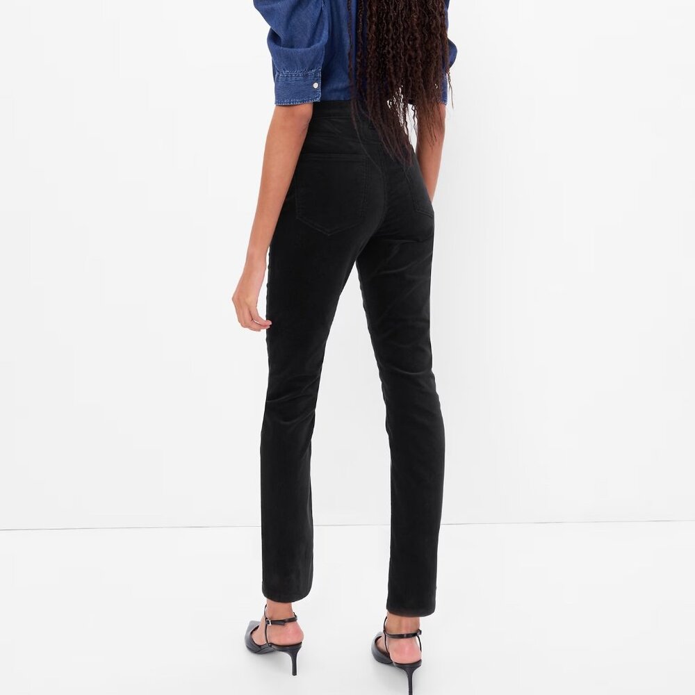 EUC Gap Curvy True Skinny Super High Rise Velvet Pants in Black Indigo Sz 30R - Picture 2 of 5